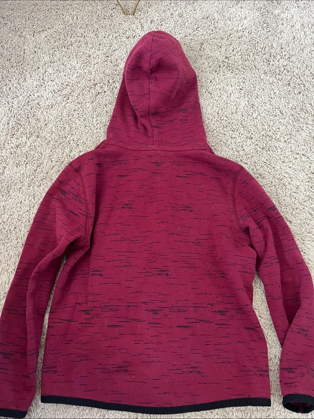 GAP Kids Maroon Hooded Zip Jacket with Black Trim